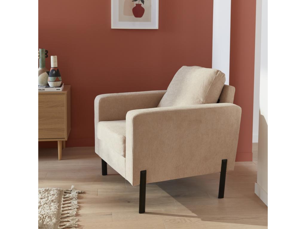 Fauteuil d'appoint en velours beige