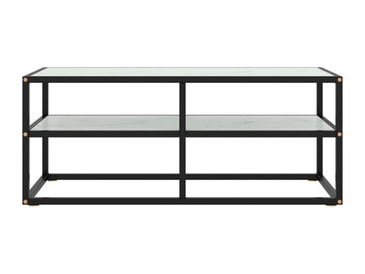 Meuble TV en verre noir, 100 x 40 x 40 cm