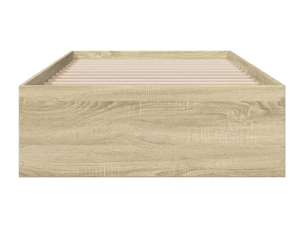 Cadre de lit en bois d'ingénierie brun, 90 x 190 cm