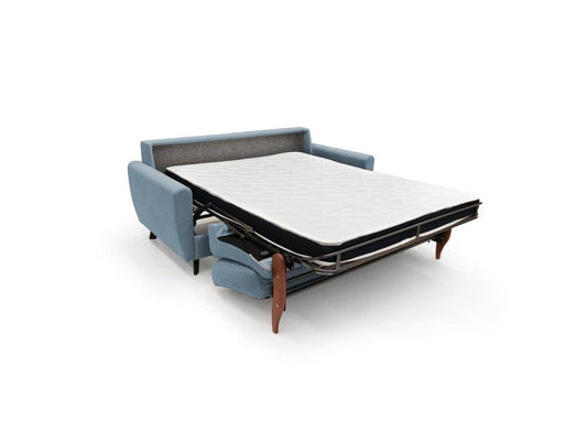 Canapé-lit en tissu bleu, 140 x 197 cm