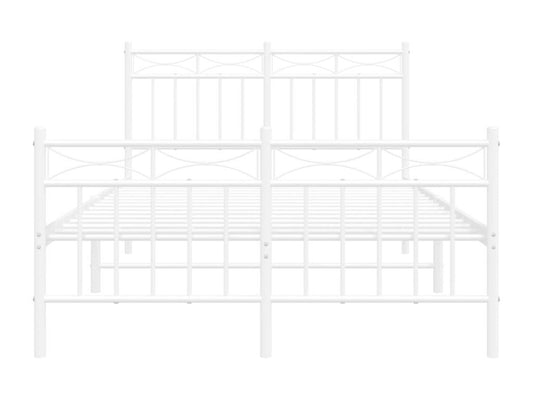 Cadre de lit en métal blanc, 120 x 190 cm
