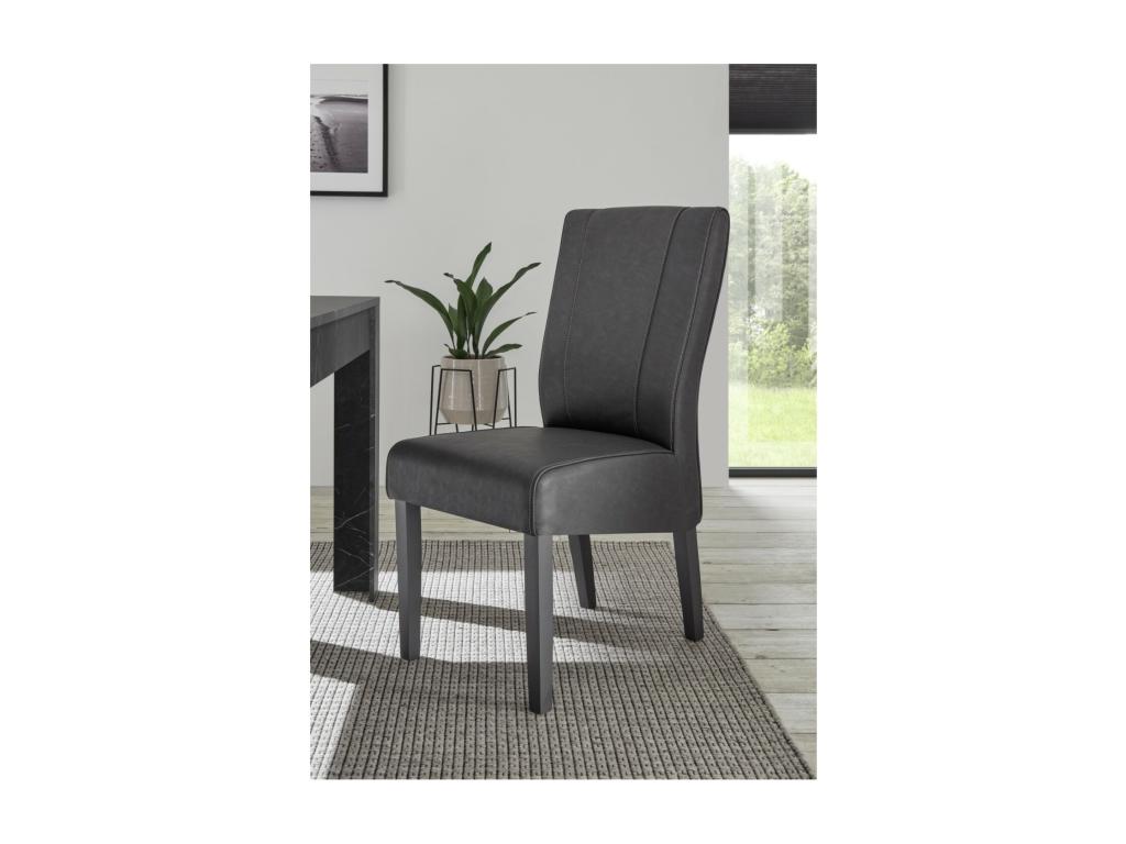 Fauteuil en cuir gris