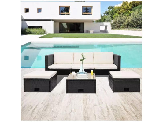 Canapé en résine tressée noire