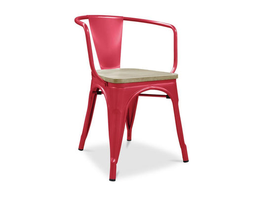 Chaise en bois massif rouge