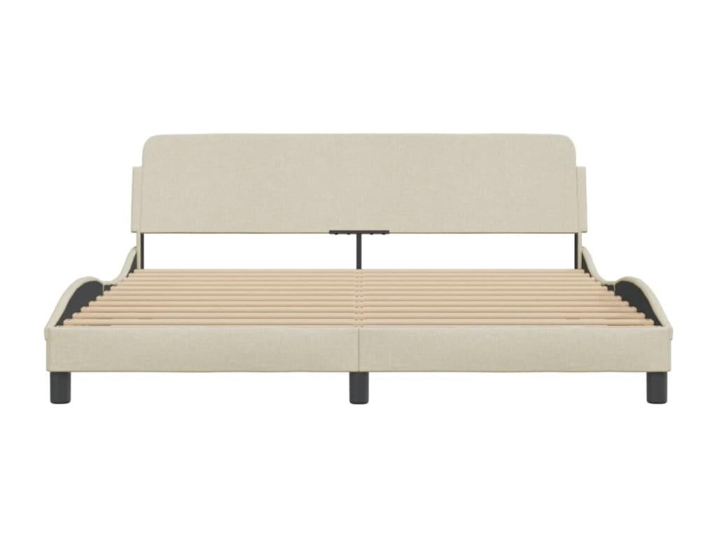 Cadre de lit en tissu beige, 180 x 200 cm
