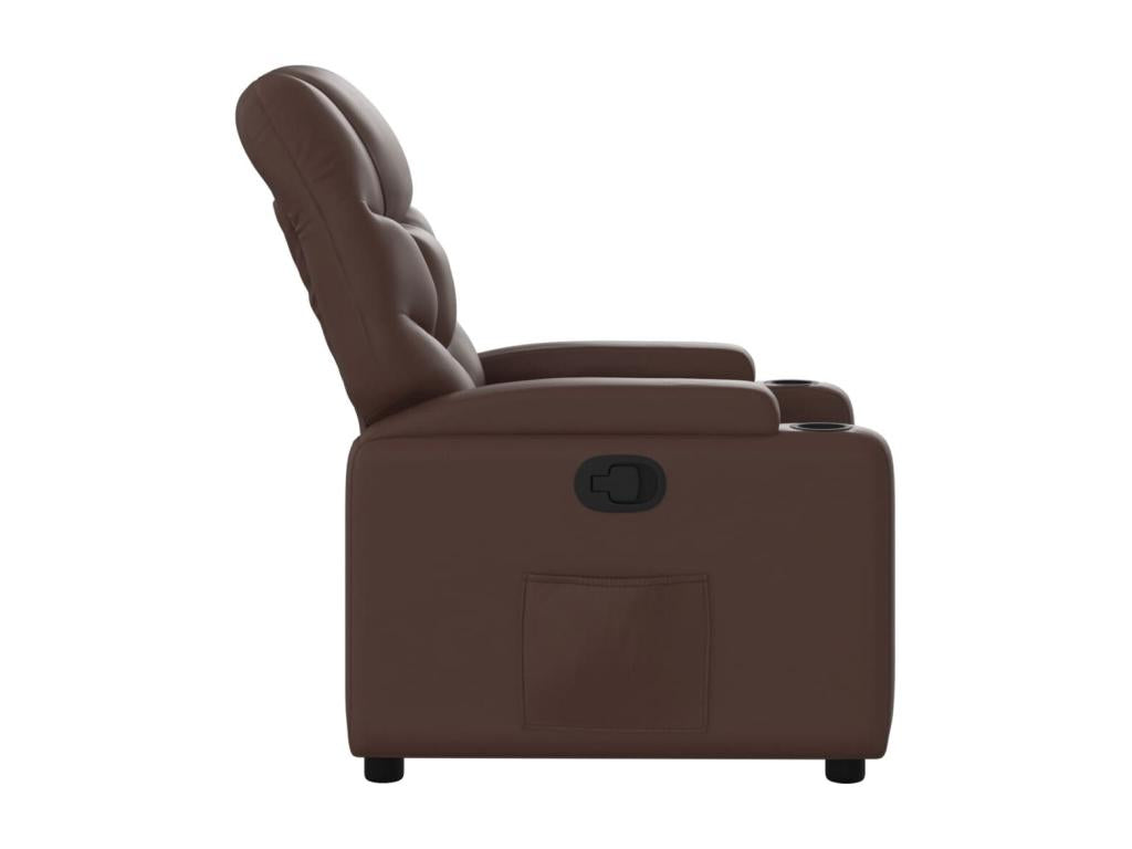 Fauteuil d'appoint en similicuir marron