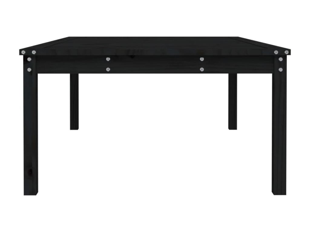Table en bois massif noir, 121 x 82,5 x 45 cm