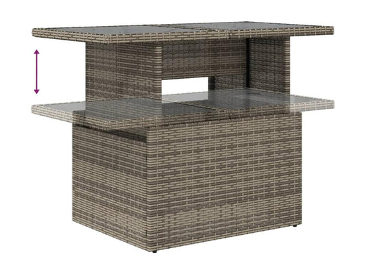 Ensemble de mobilier d'extérieur en résine tressée grise