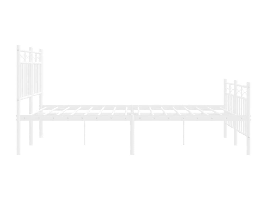 Cadre de lit en métal blanc, 120 x 190 cm