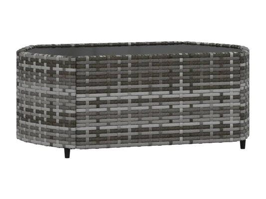 Ensemble de mobilier d'extérieur en résine tressée grise