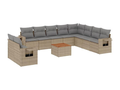Ensemble de mobilier de jardin en résine tressée beige