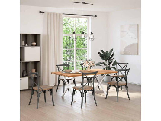 Table de salle à manger en chêne brun