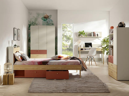 Armoire en chêne brun, 185 x 120 x 60 cm