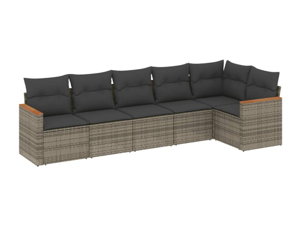 Ensemble de mobilier d'extérieur en résine tressée grise