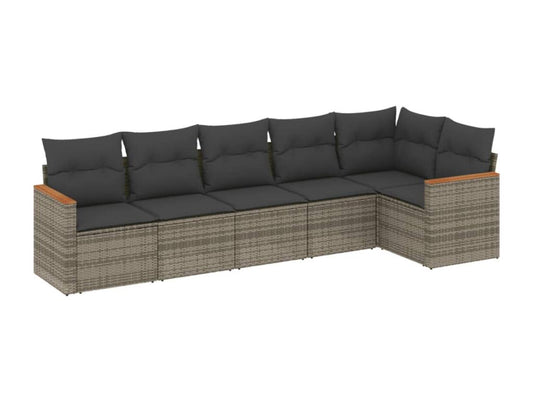 Ensemble de mobilier d'extérieur en résine tressée grise