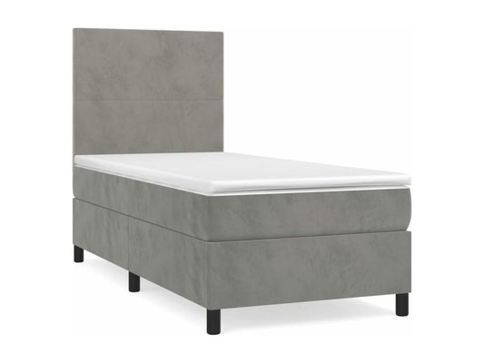 Matelas en velours gris, 90 x 200 cm