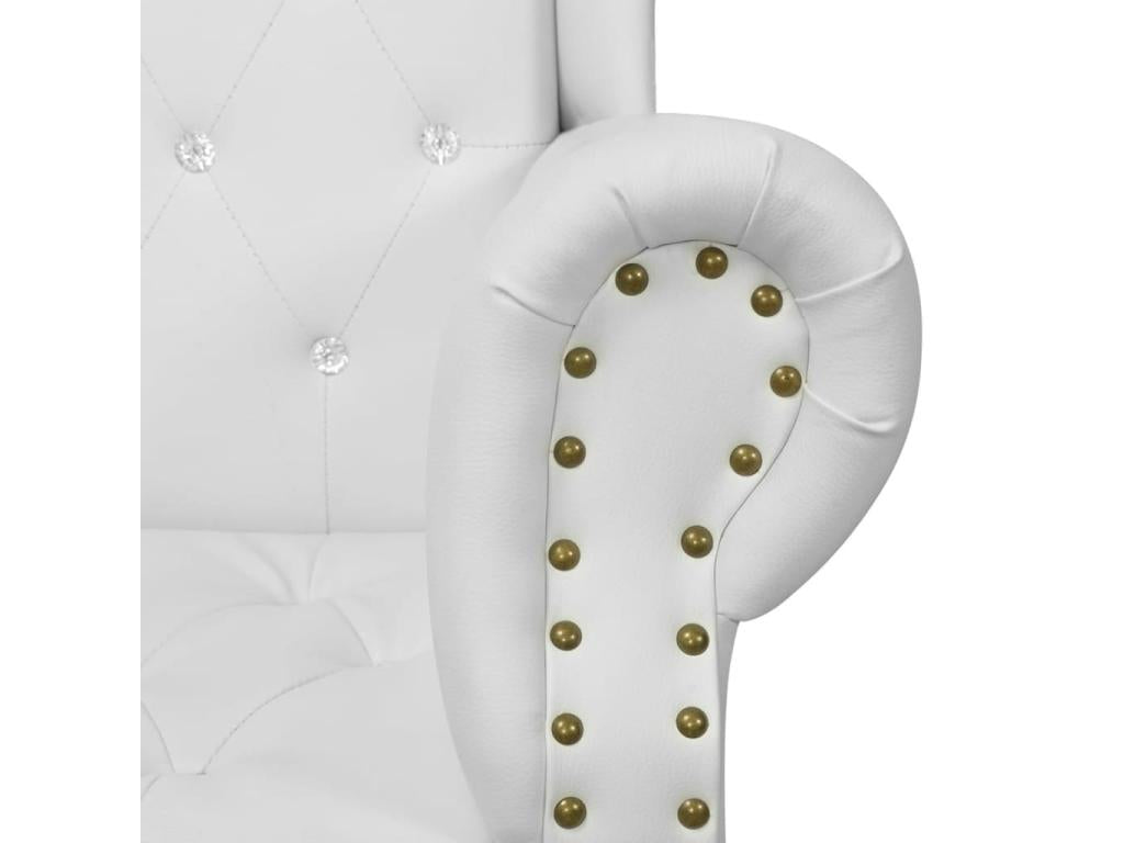 Fauteuil en similicuir blanc