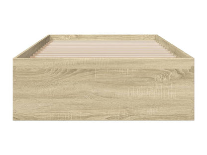 Cadre de lit en bois d'ingénierie brun, 90 x 190 cm