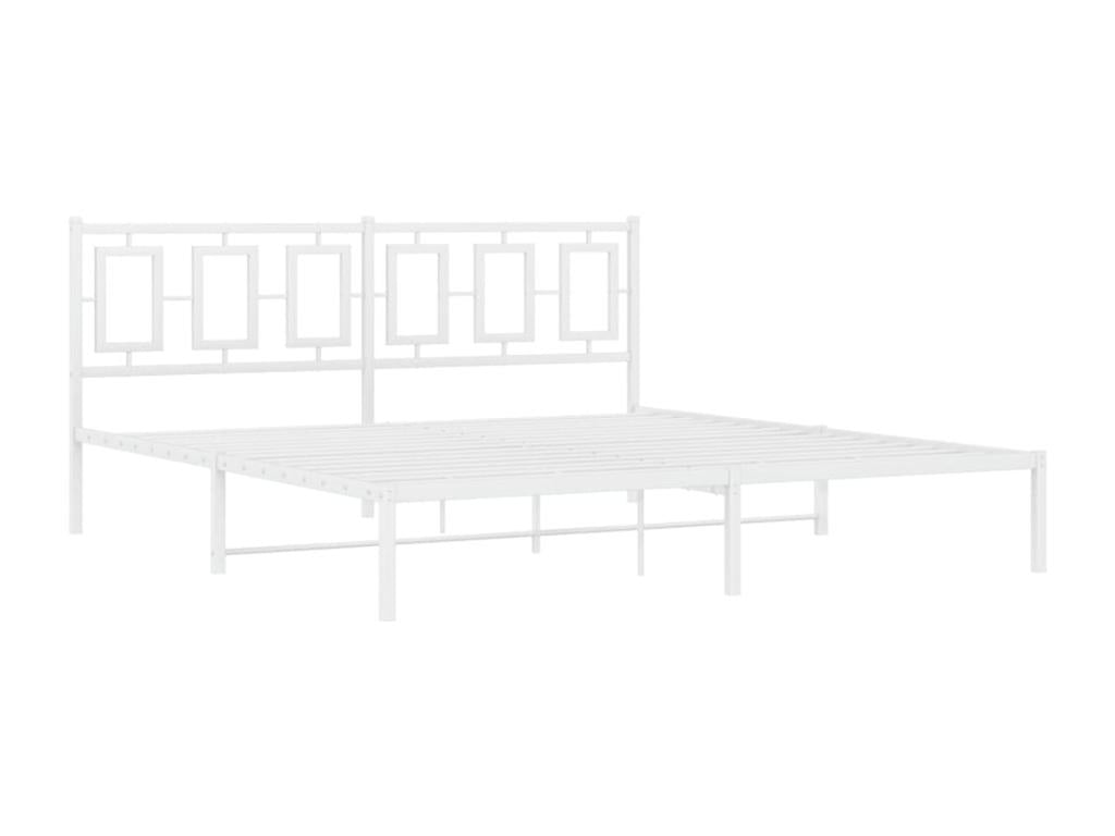 Cadre de lit en métal blanc, 183 x 213 cm