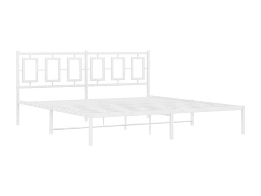Cadre de lit en métal blanc, 183 x 213 cm