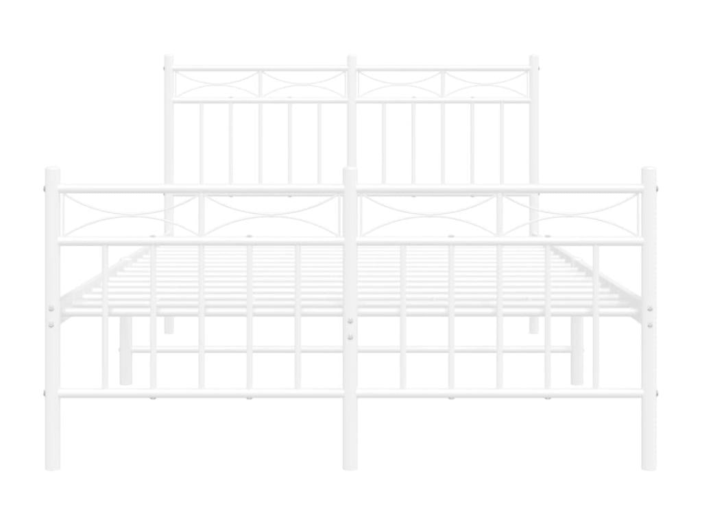 Cadre de lit en métal blanc, 120 x 190 cm
