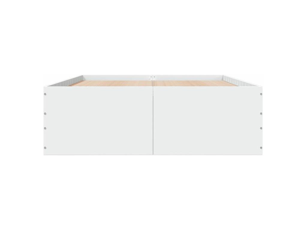 Cadre de lit en bois d'ingénierie blanc, 140 x 200 cm