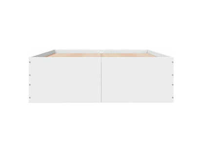 Cadre de lit en bois d'ingénierie blanc, 140 x 200 cm
