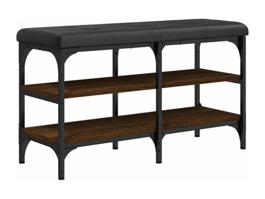 Banc en bois d'ingénierie brun, 82 x 32 x 47 cm