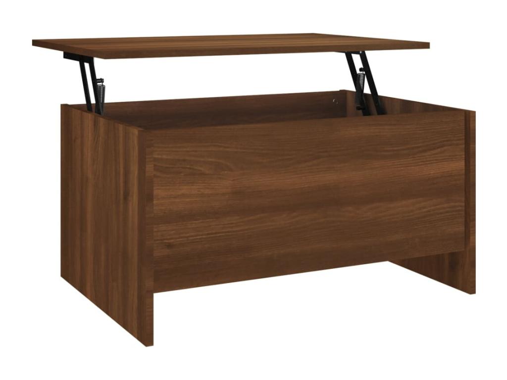 Table basse en bois composite marron, 80 x 55,5 x 41,5 cm