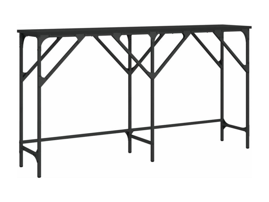 Table en bois d'ingénierie noir, 140 x 29 x 75 cm