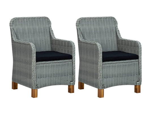 Ensemble de mobilier d'extérieur en résine tressée grise