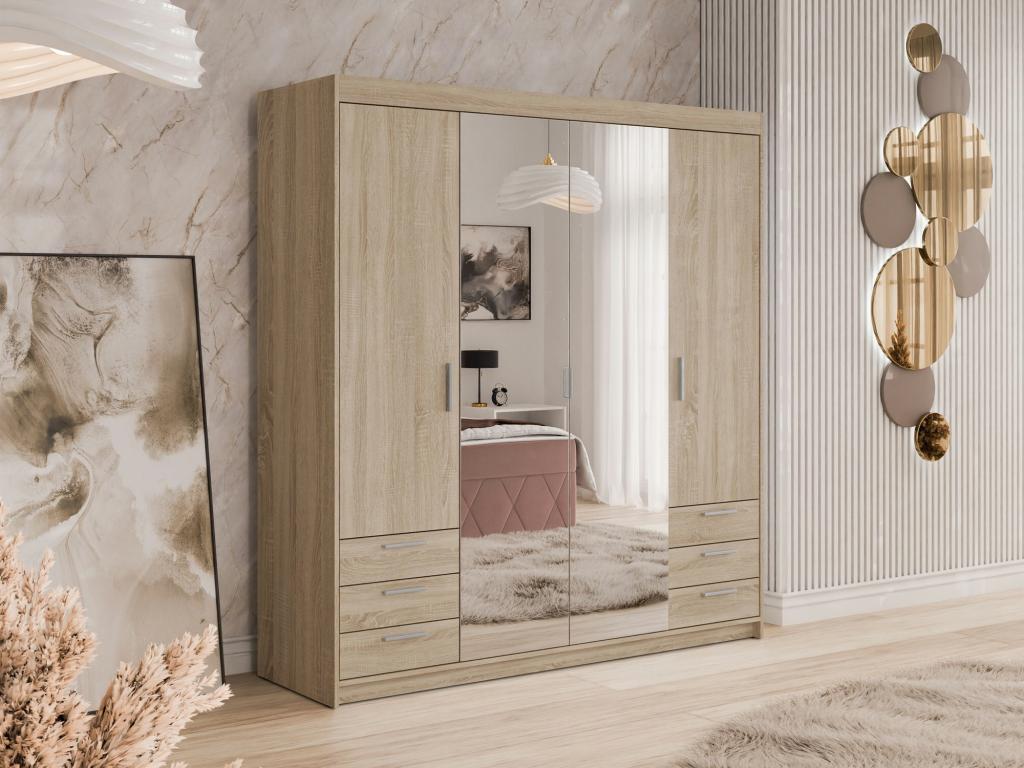 Armoire en chêne brun, 191 x 177 x 53 cm