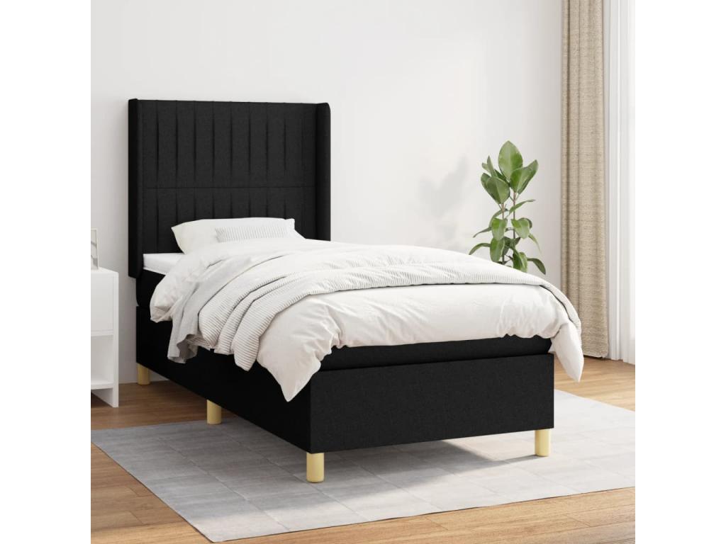Matelas en tissu noir, 90 x 190 cm