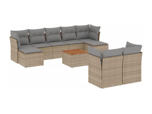 Ensemble de mobilier de jardin en résine tressée beige