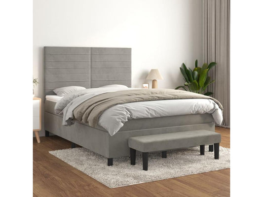 Matelas en velours gris, 140 x 190 cm
