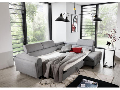 Canapé-lit en cuir beige