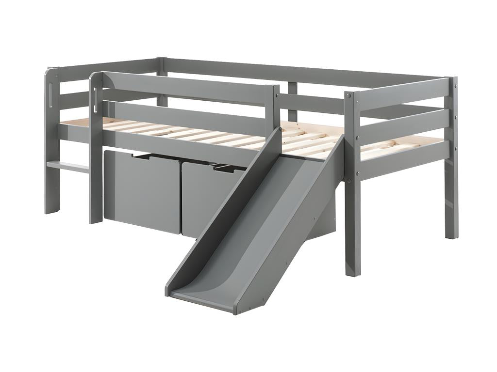 Cadre de lit enfant gris, 90 x 200 cm