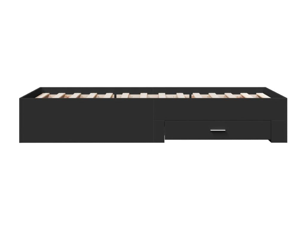 Cadre de lit noir, 90 x 200 cm