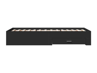 Cadre de lit noir, 90 x 200 cm