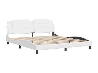 Cadre de lit en similicuir blanc, 180 x 200 cm