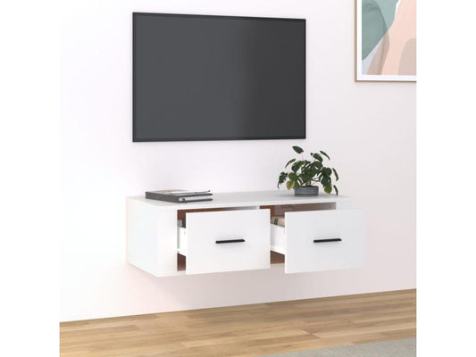 Meuble TV en bois d'ingénierie blanc, 80 x 36 x 25 cm