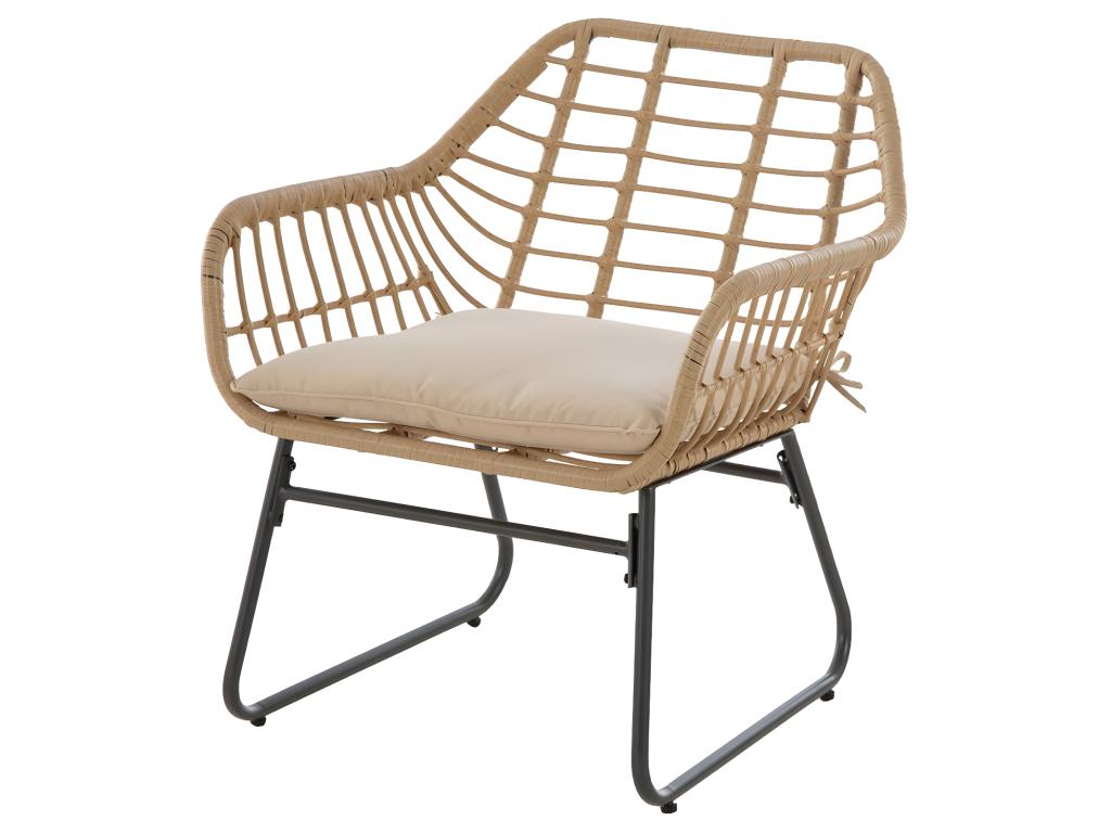 Table basse en résine tressée marron