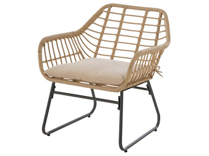 Table basse en résine tressée marron