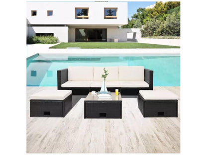 Canapé en résine tressée noire