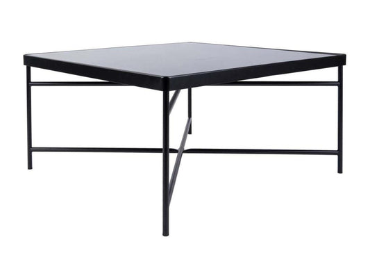 Table basse en verre noir, 80 x 80 x 40 cm