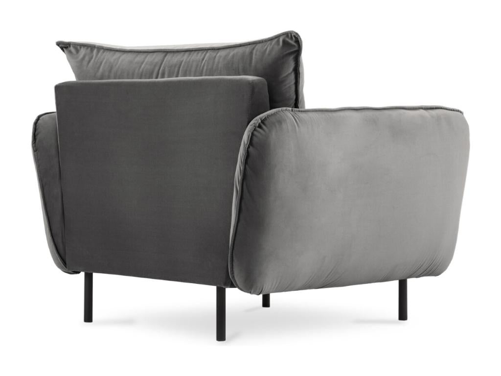 Fauteuil d'appoint en velours gris, 97 x 94 x 95 cm