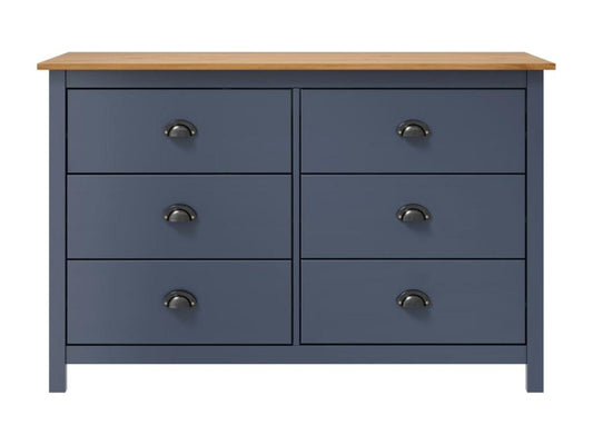 Buffet en pin gris, 125 x 40 x 80 cm