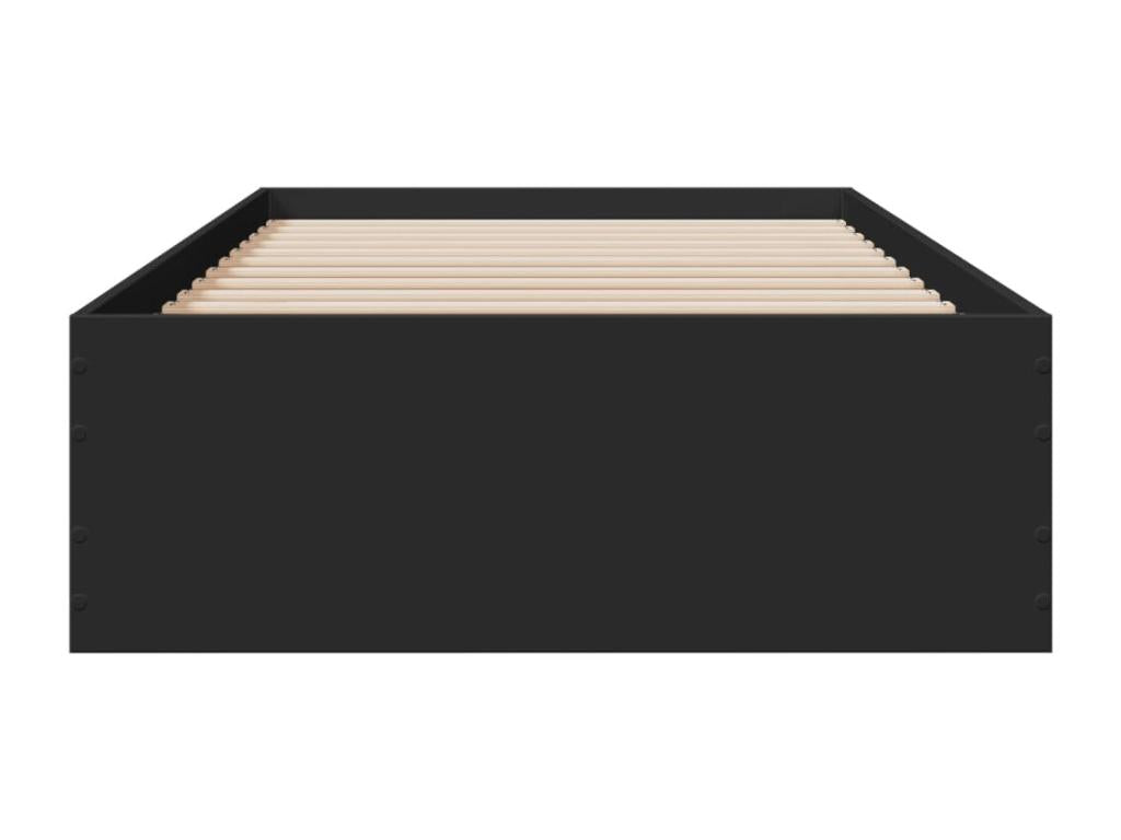 Cadre de lit noir, 90 x 200 cm