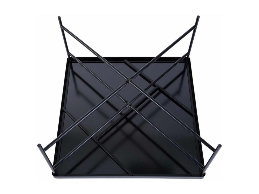 Table basse en verre noir, 80 x 80 x 40 cm