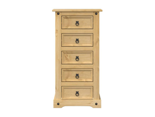 Table en pin brun, 53 x 39 x 103 cm